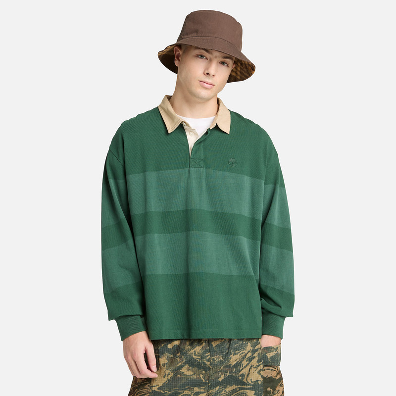 Striped Long-Sleeve Rugby Polo Shirt 8