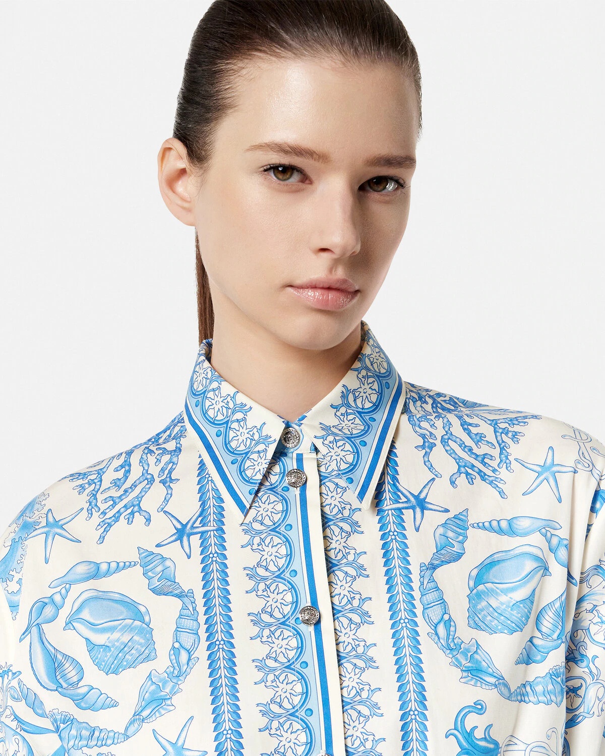 Underwater Barocco Flared Mini Shirt Dress - 3