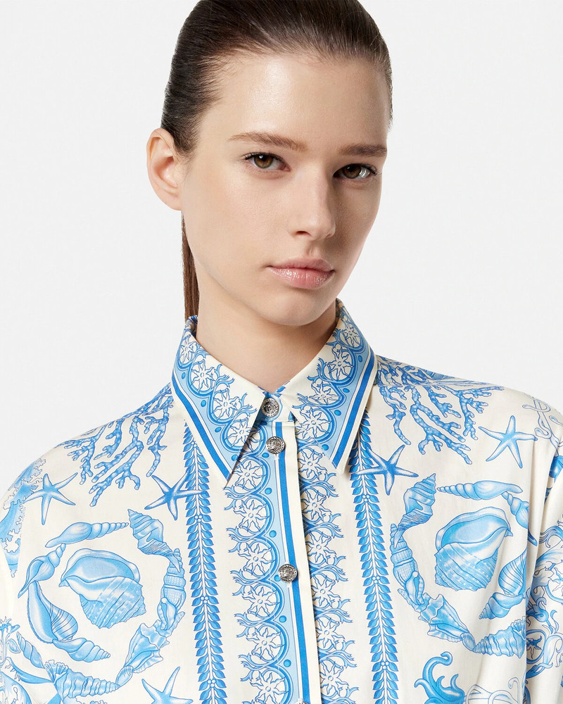 Underwater Barocco Flared Mini Shirt Dress 3