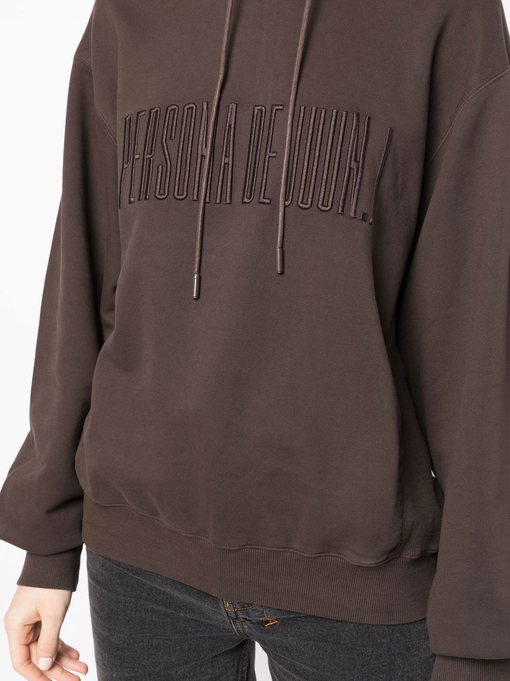 slogan drawstring hoodie - 5