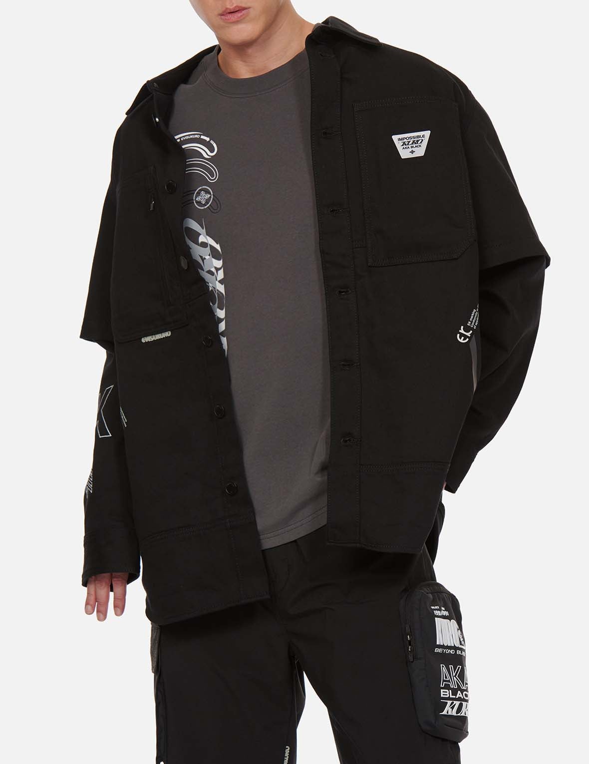 Neon Splash Seagull Print Denim Overshirt - 4