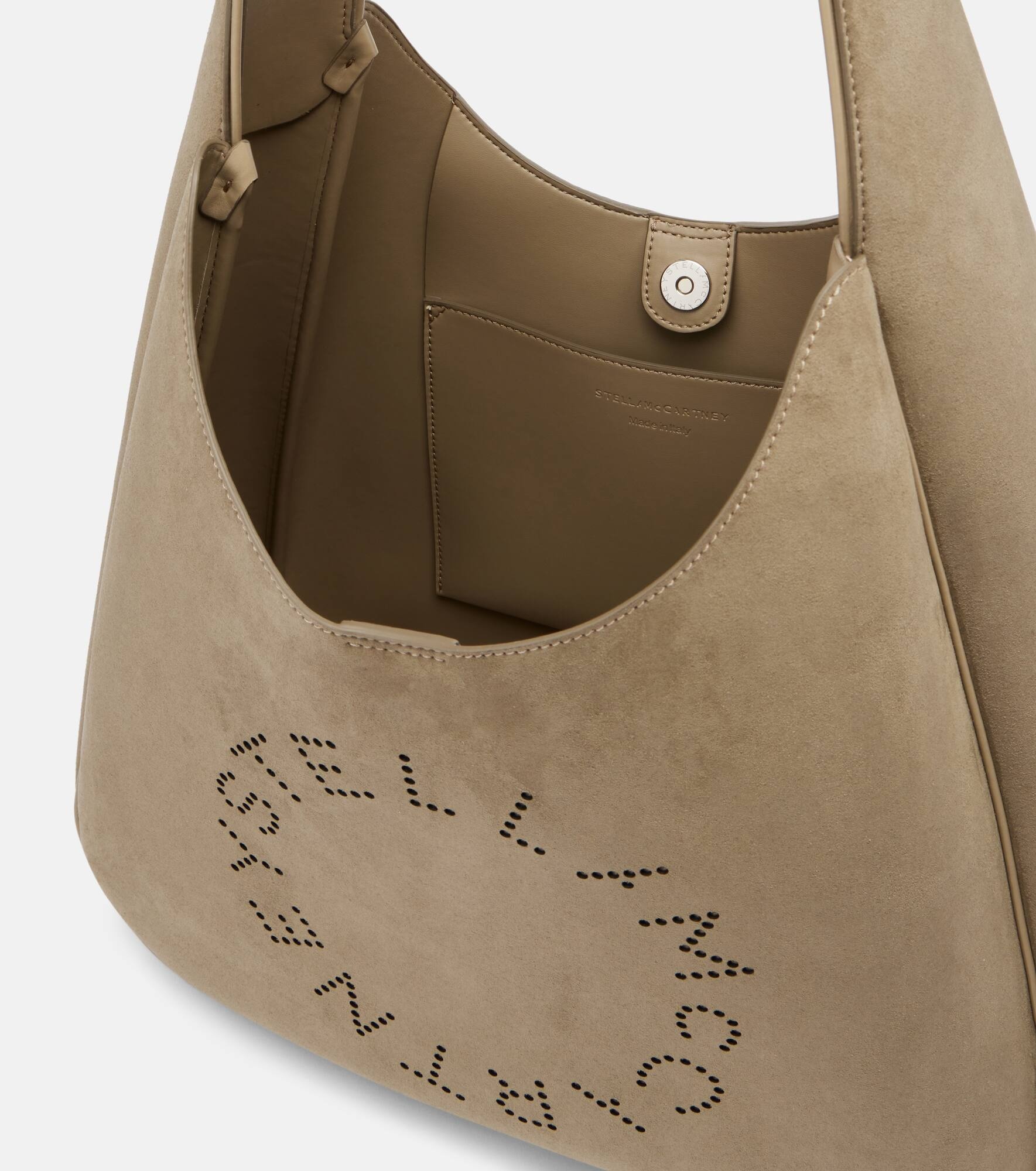 Logo faux suede shoulder bag - 3