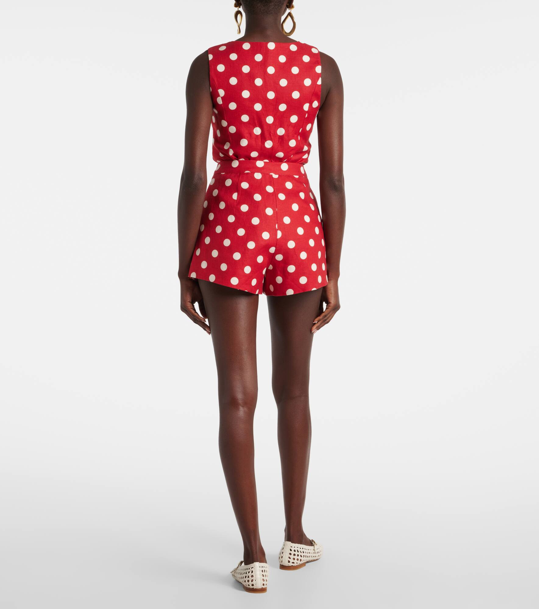 Rosalie polka-dot linen shorts - 3