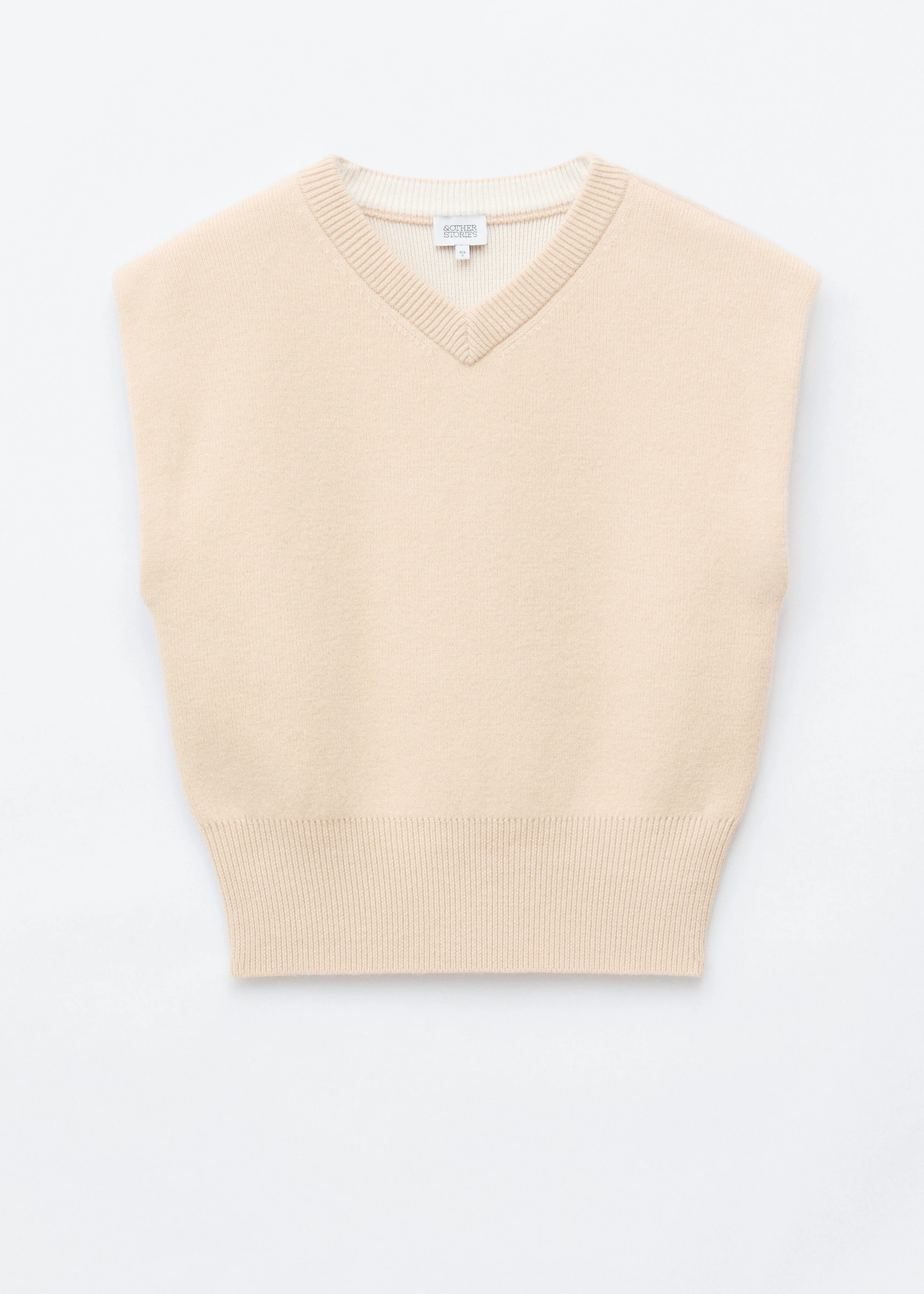 Wool-Cotton V-Neck Vest - 1