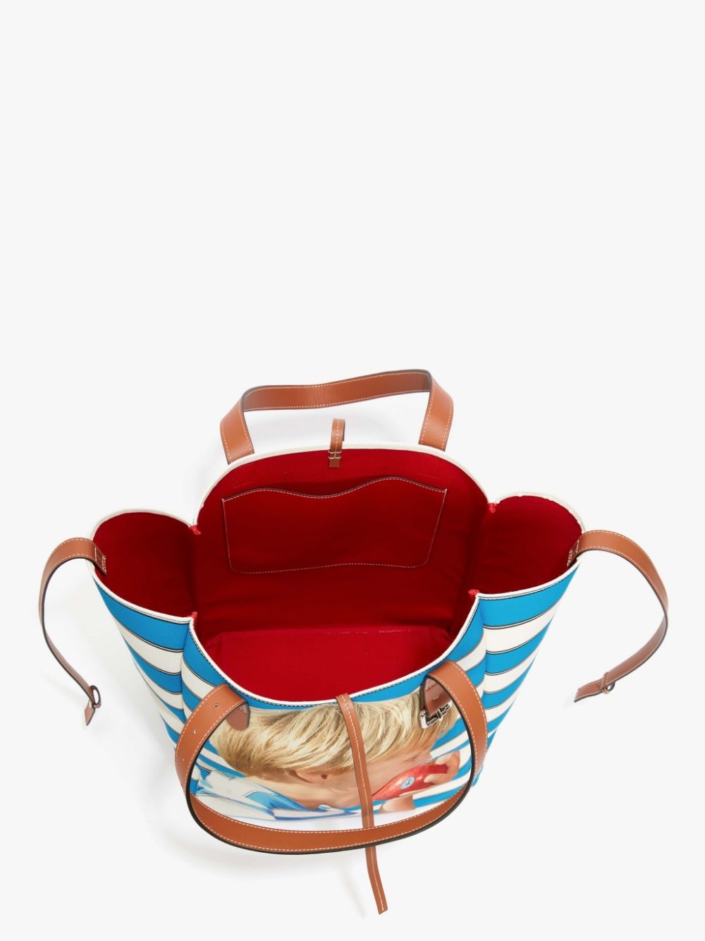 BELT TOTE BAG WITH BOY WITH APPLE MOTIF - 3