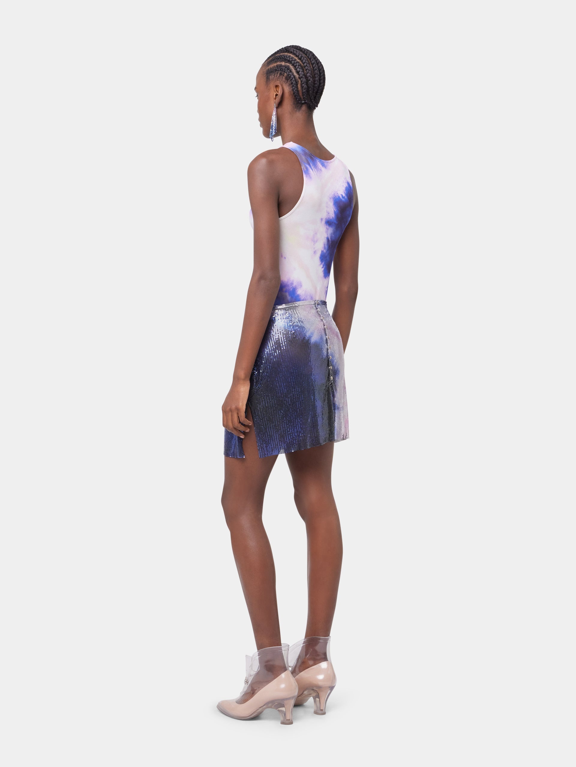PINK TIE-DYE TANK TOP IN PRINTED JERSEY - 5