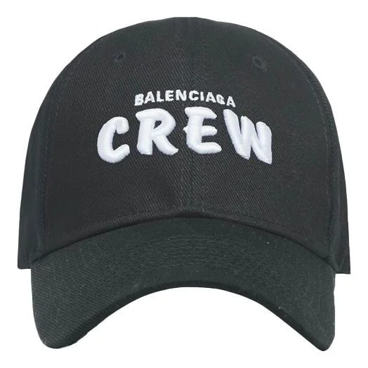 Balenciaga Embroidered Crew Logo Baseball Cap 'Black' 617139410B21000 - 1