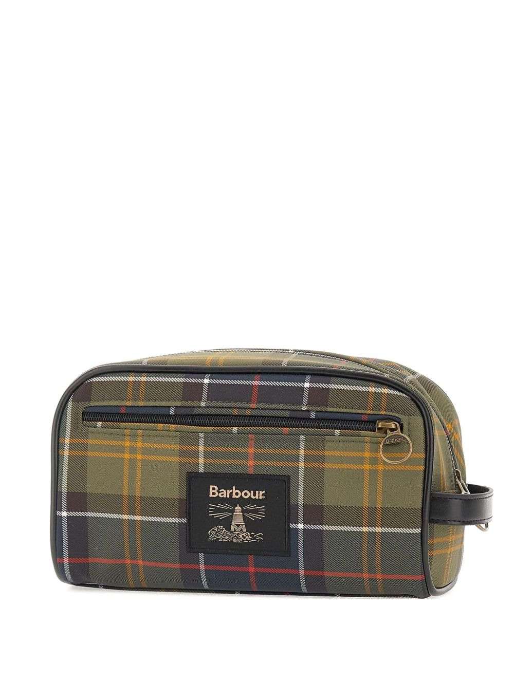 plaid zip-top clutch bag - 1