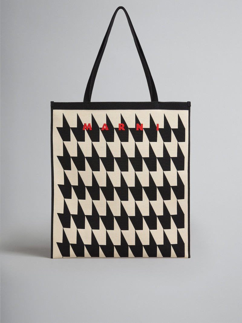 HOUNDSTOOTH JACQUARD TOTE BAG 1
