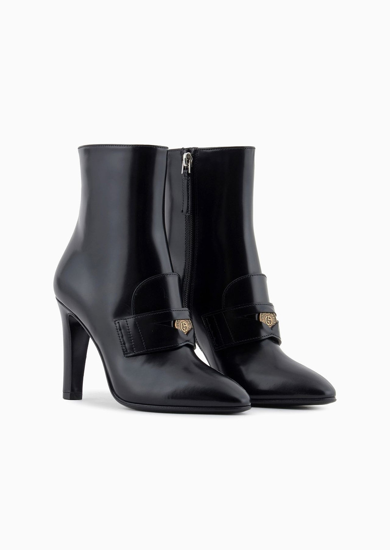 Brushed leather heeled ankle boots 2