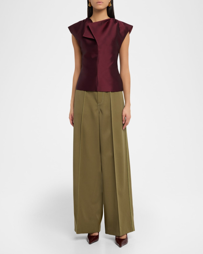 CHRISTOPHER JOHN ROGERS Silk Peel Cap-Sleeve Top outlook