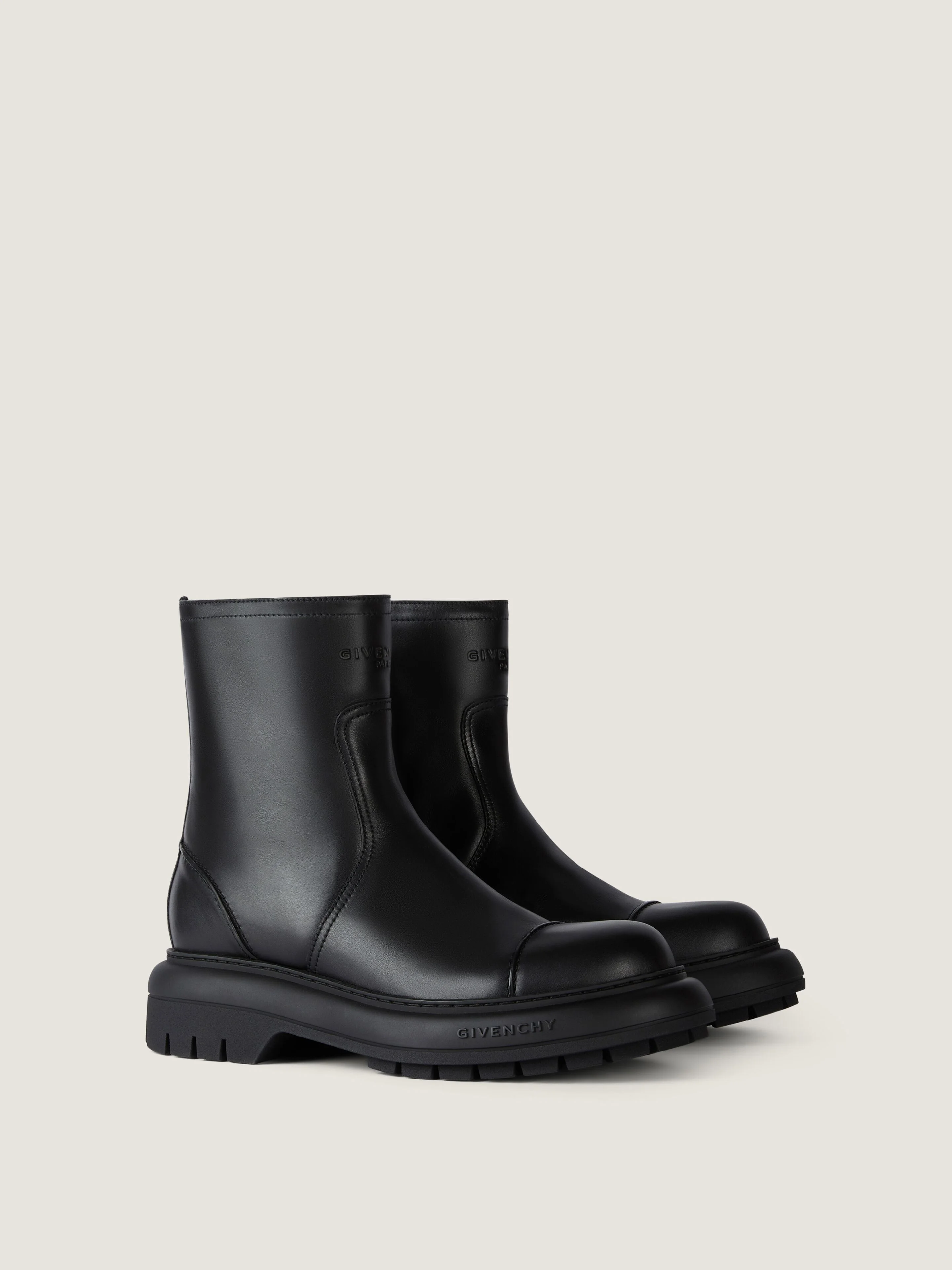 GIVENCHY CARGO BIKER BOOTS IN LEATHER - 1