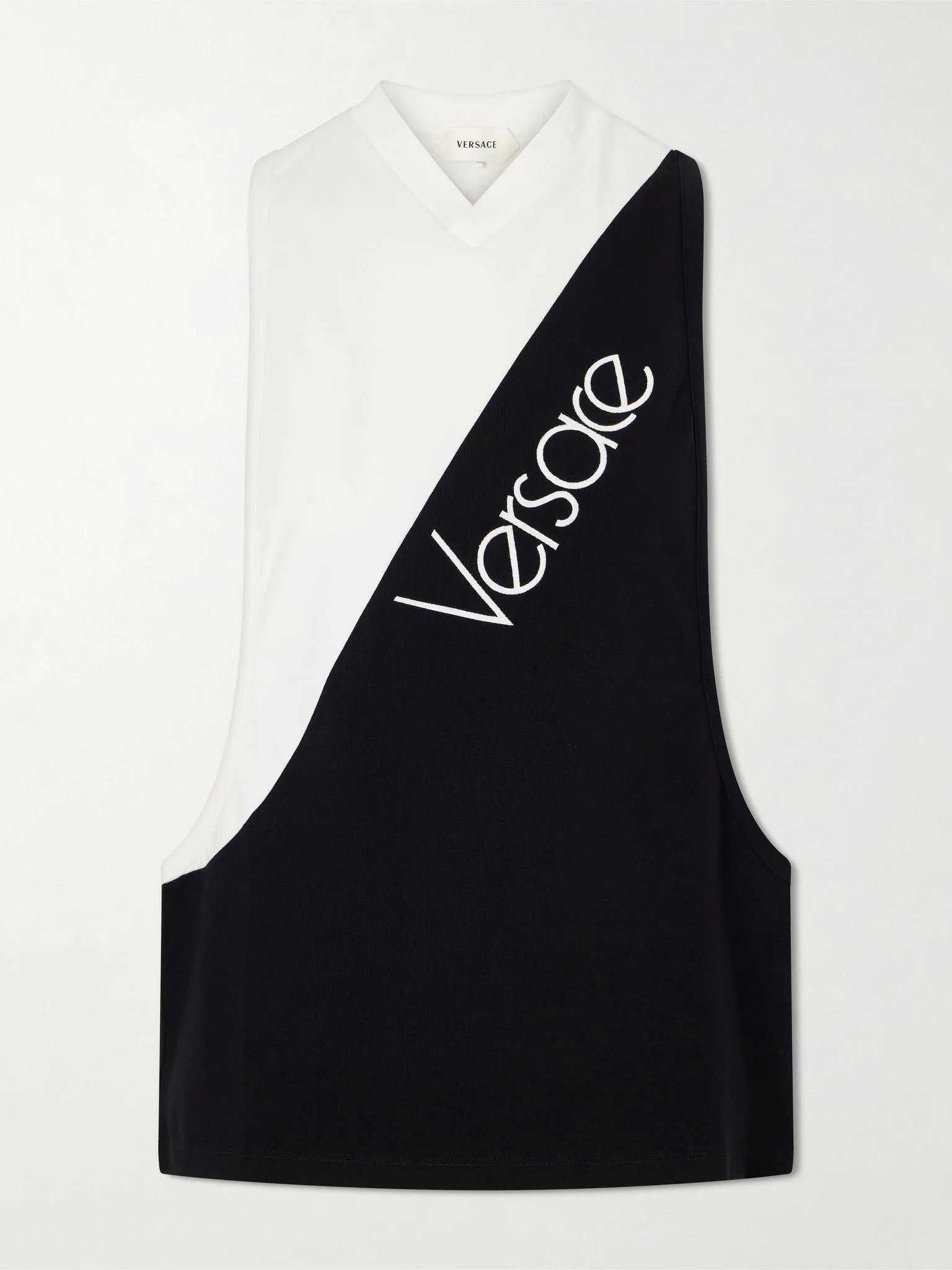 Logo-intarsia stretch cotton-jersey tank White - 1