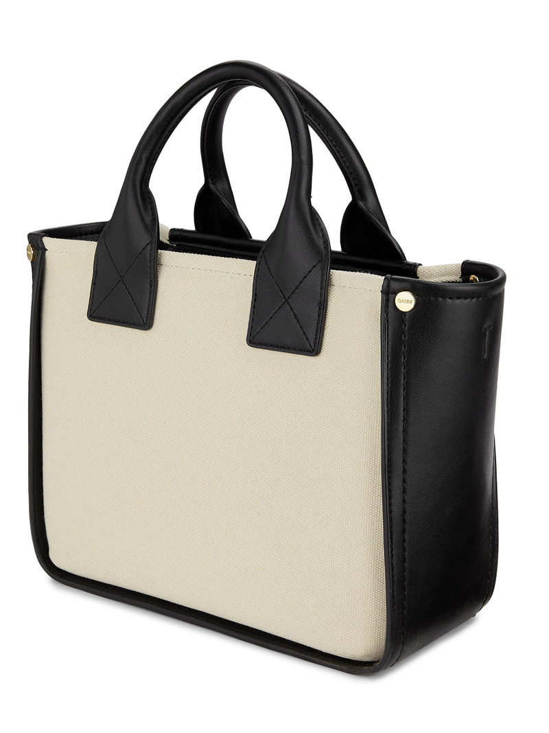 Women's Small Canvas Pocket Tote Bag - Black 4