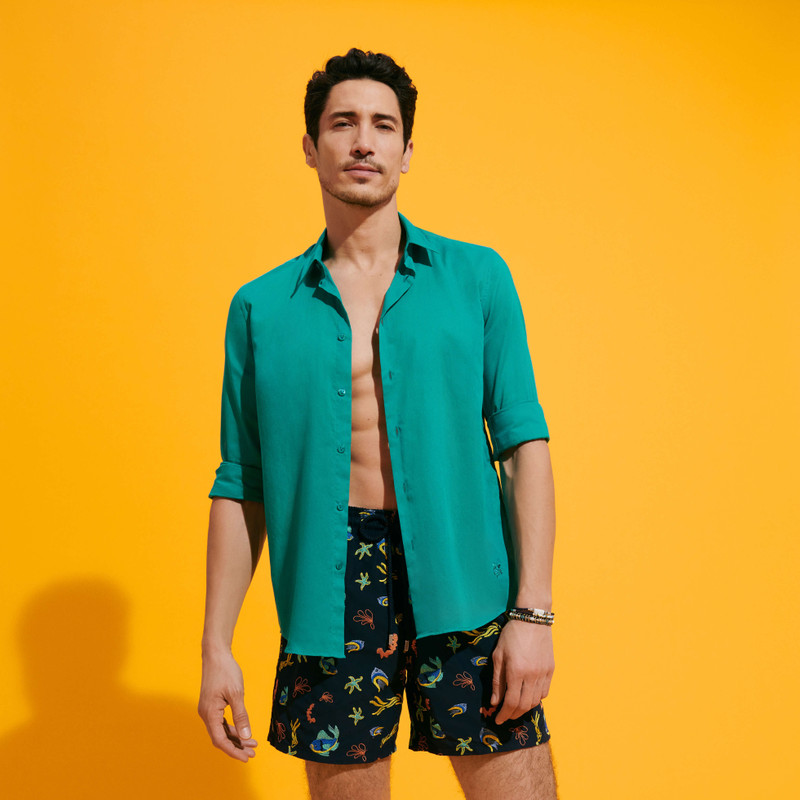 Unisex Cotton Voile Lightweight Shirt Solid 6