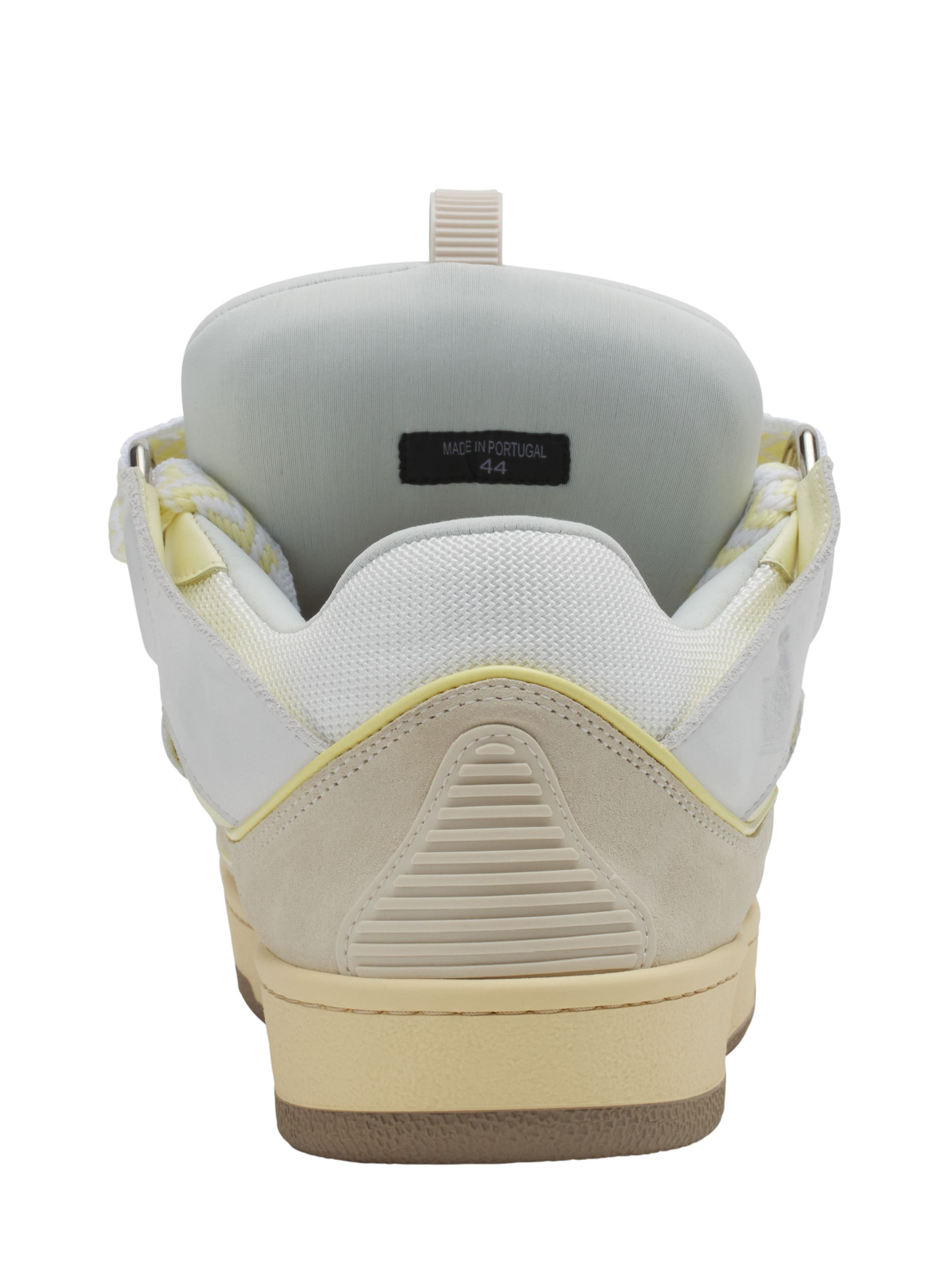 Lanvin Curb Leather Sneakers in White/beige at Nordstrom - 3