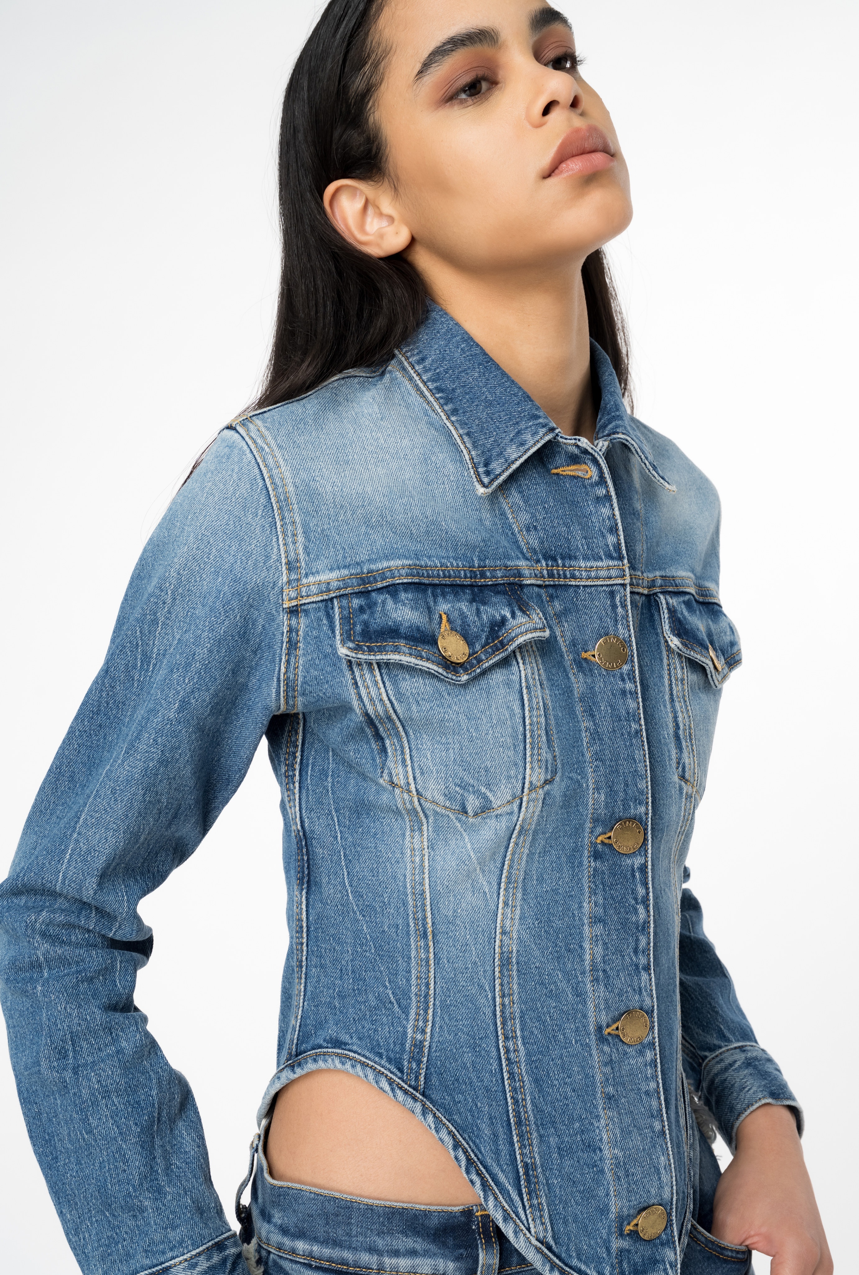 DENIM BUSTIER JACKET - 4