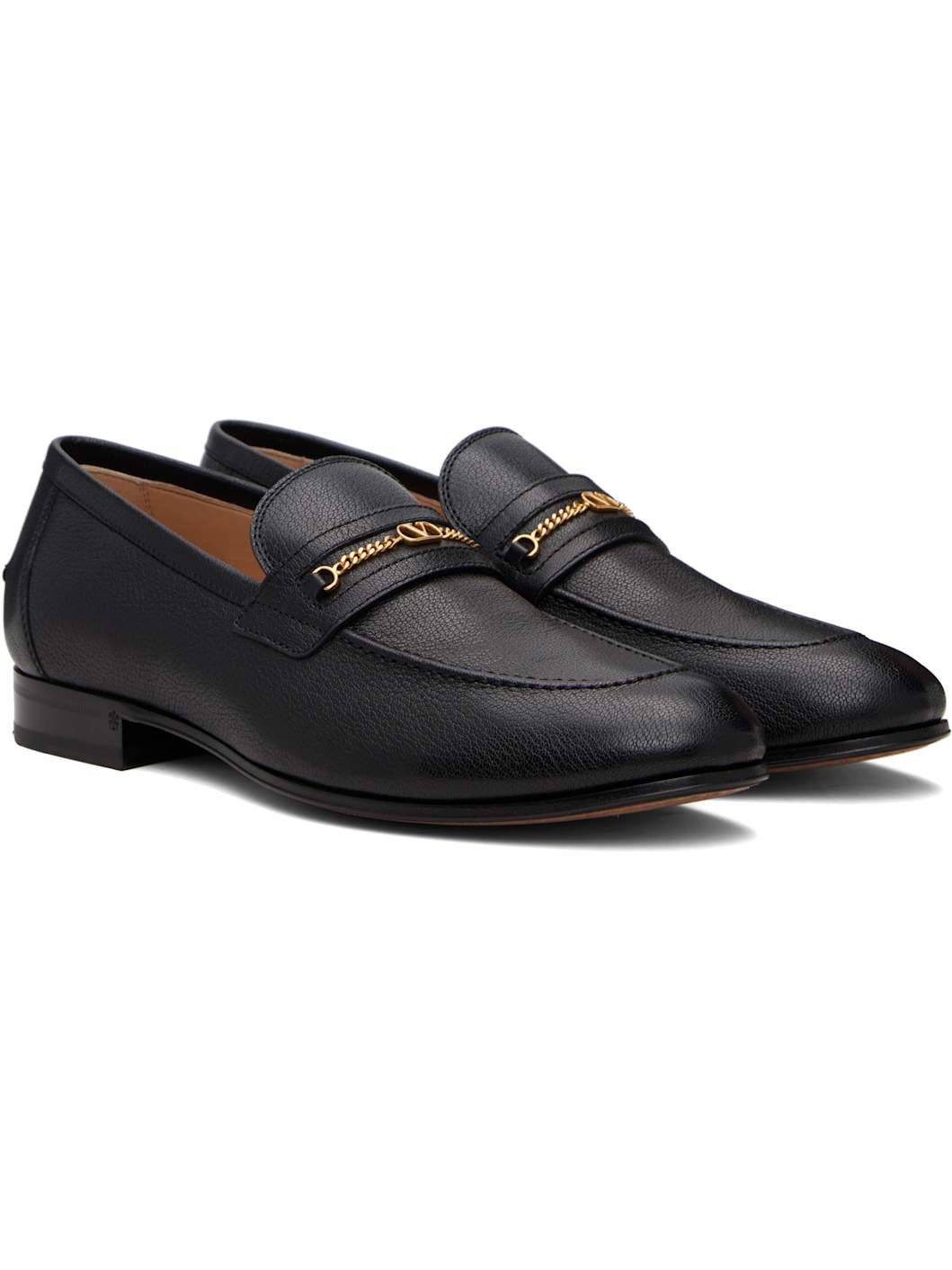 Black Vlogo Signature Kidskin Loafers - 4