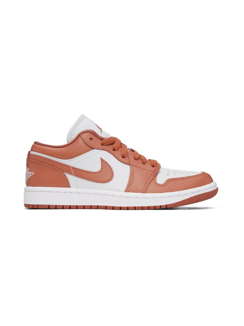 Orange & Gray Air Jordan 1 Low Sneakers - 1