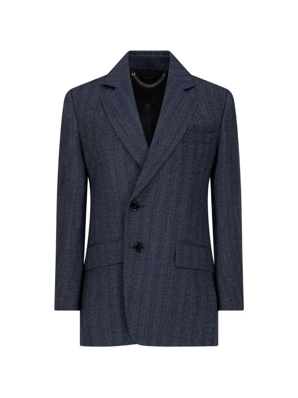 split-collar pinstriped blazer - 1