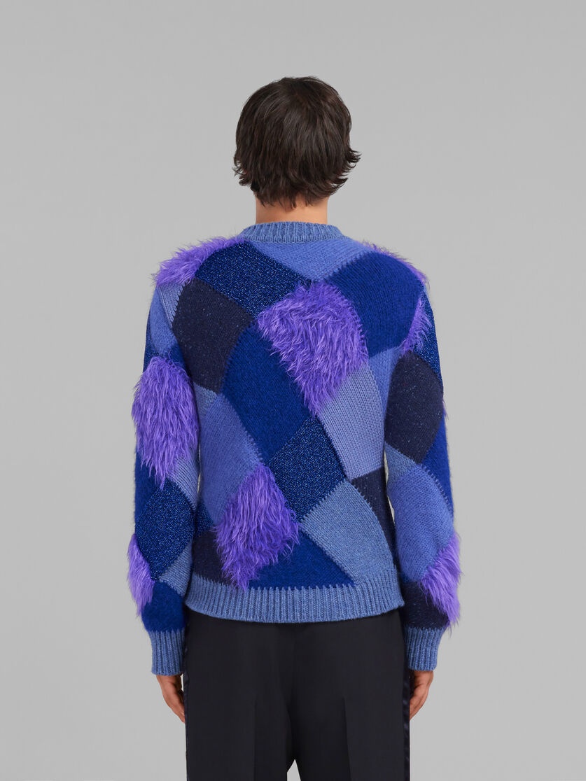 BLUE RHOMBUS JUMPER WITH RHOMBUS INTARSIA - 3