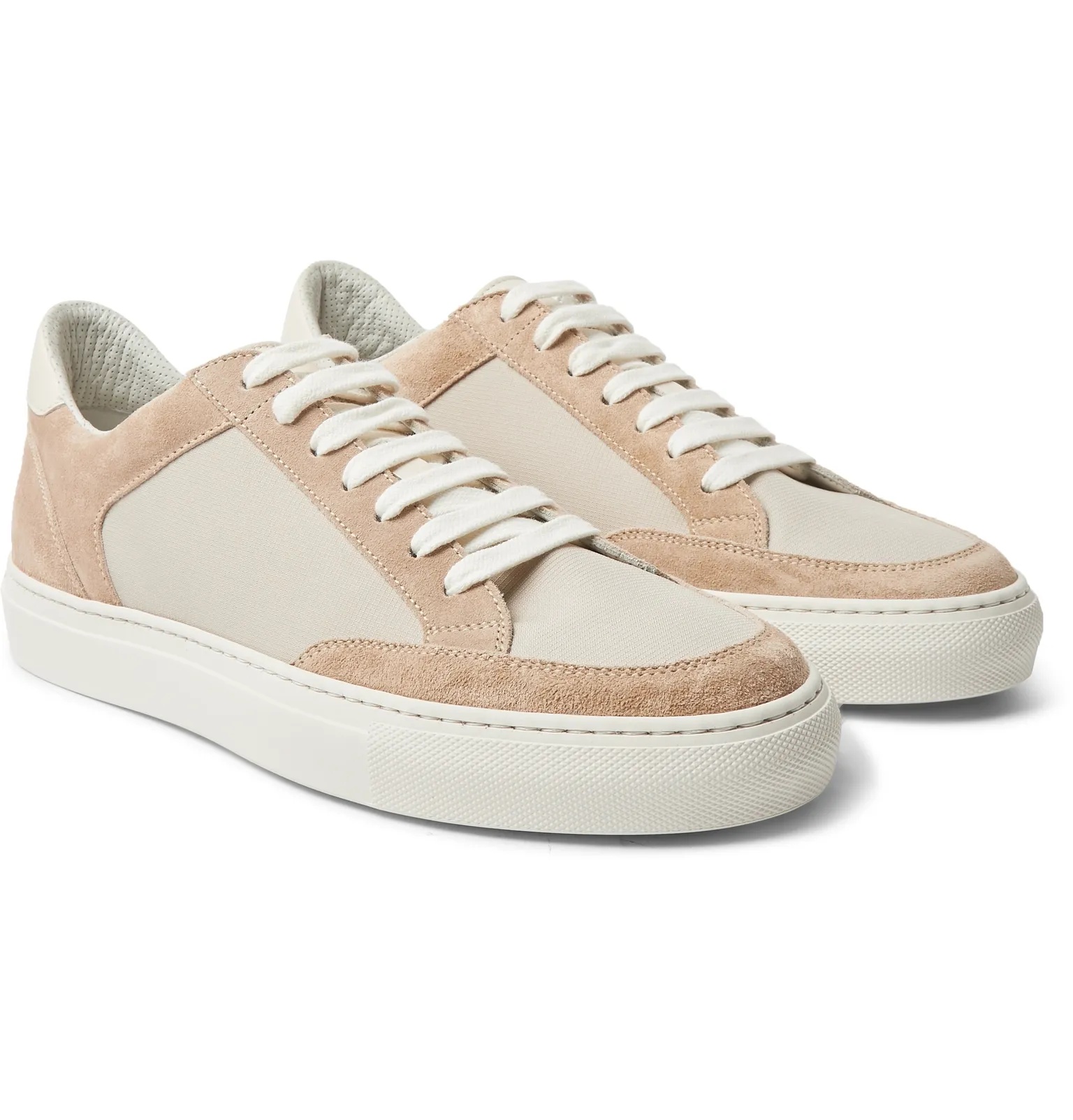 Leather-Trimmed Suede and Ripstop Sneakers - 2