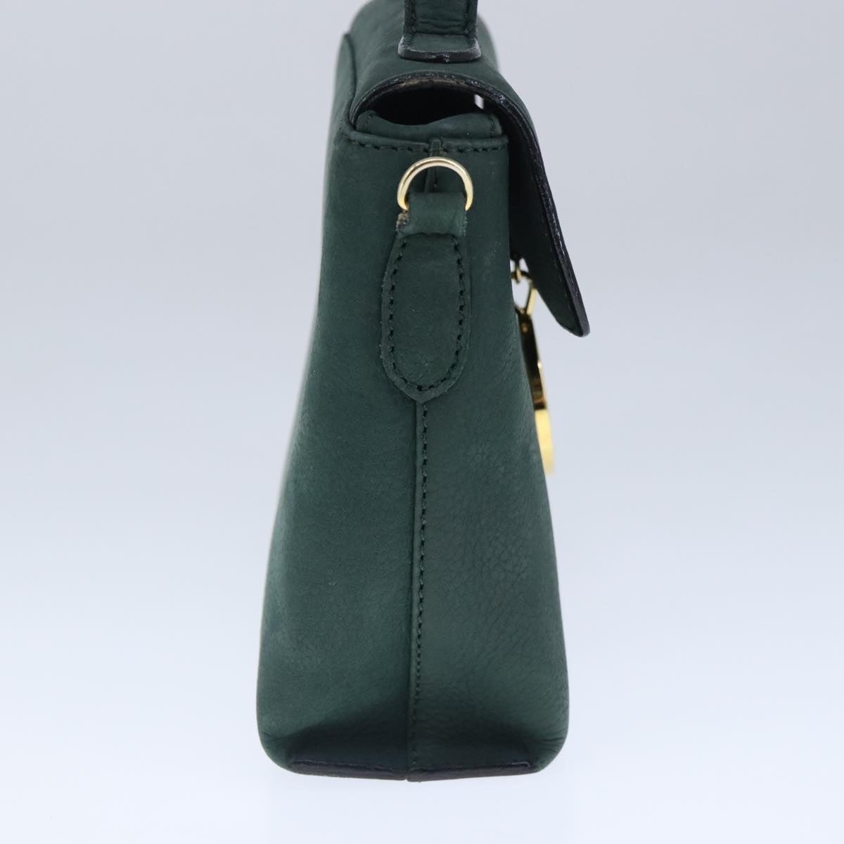 CELINE Hand Bag Leather Green Gold - 3