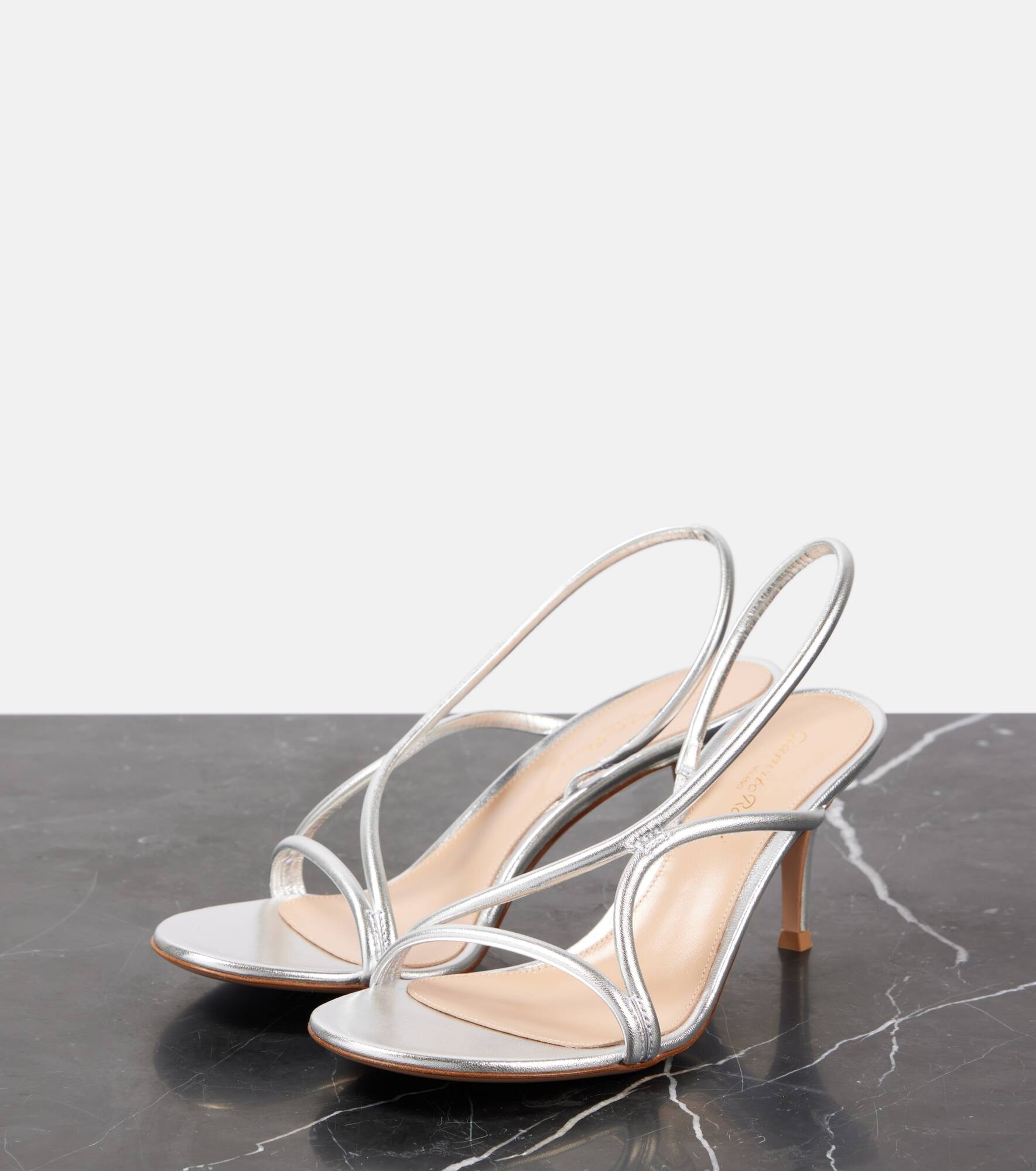 Cage 70 metallic leather sandals - 4