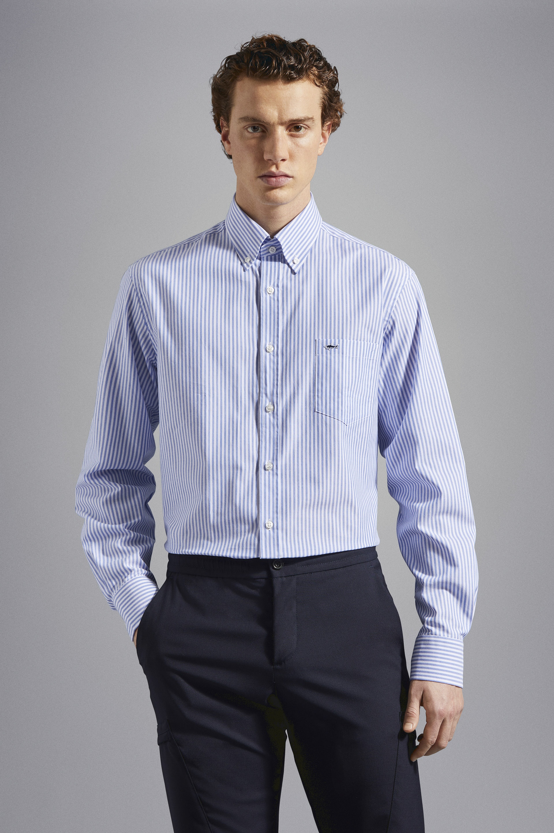 STRIPED OXFORD COTTON SHIRT - 6