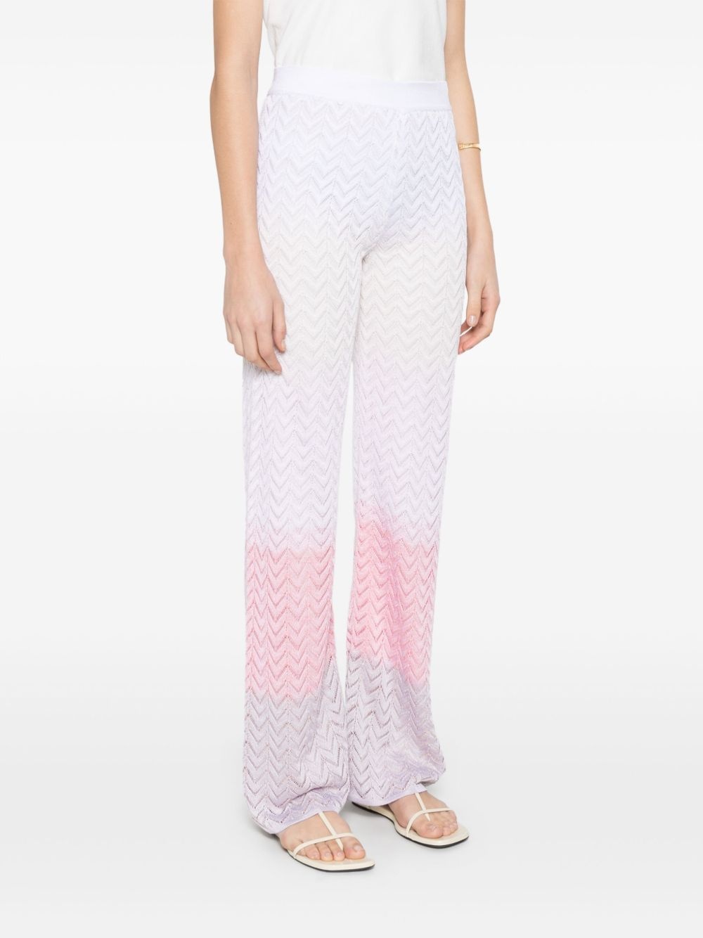 chevron-knit trousers - 3