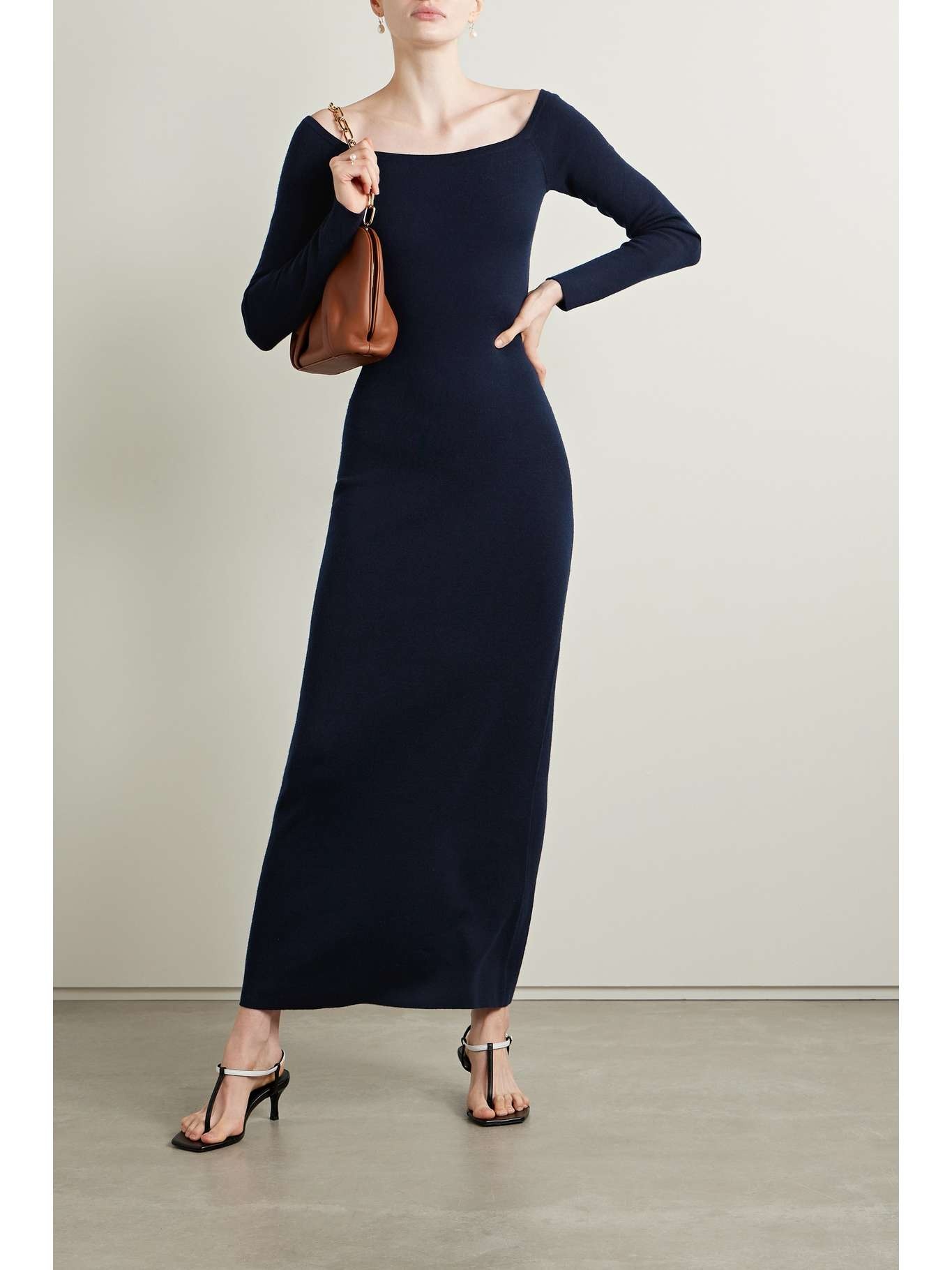 Selwyn off-the-shoulder wool and cashmere-blend midi dress - 2