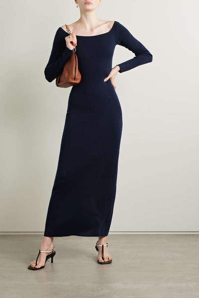 GABRIELA HEARST Selwyn off-the-shoulder wool and cashmere-blend midi dress outlook