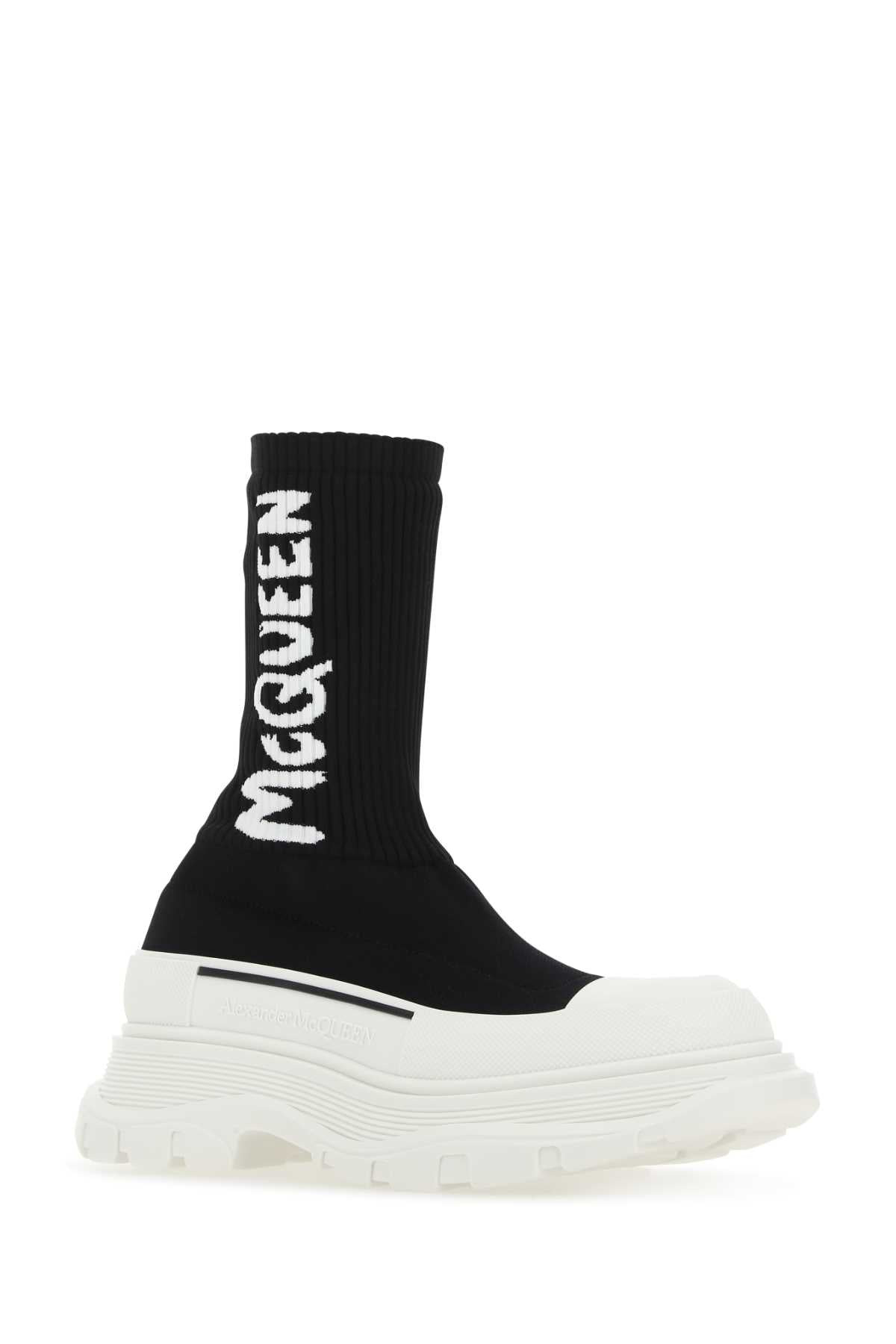 Alexander Mcqueen Women Black Stretch Nylon Tread Slick Sneakers - 2