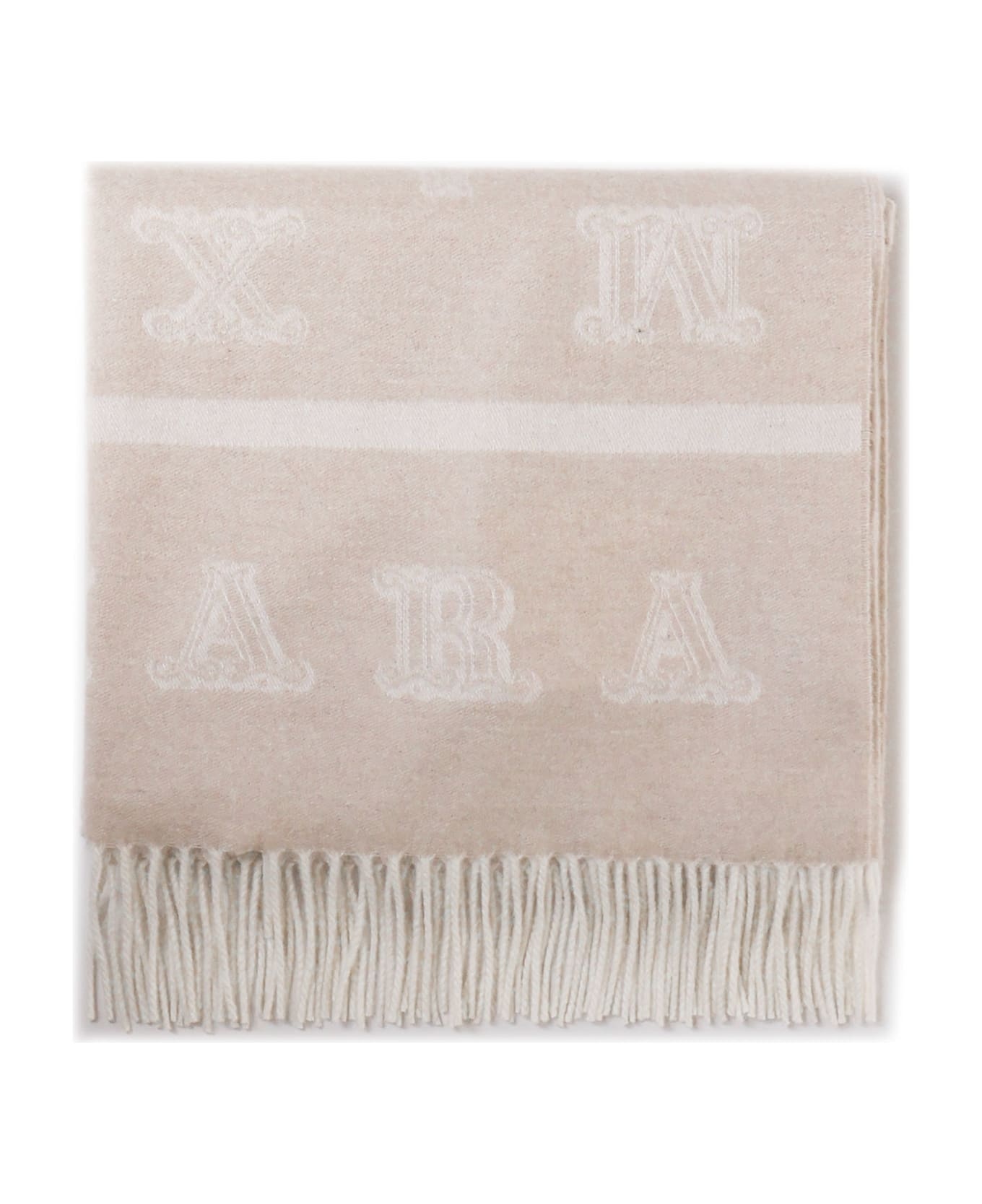 Logo Patch Fringed Edge Scarf - 1