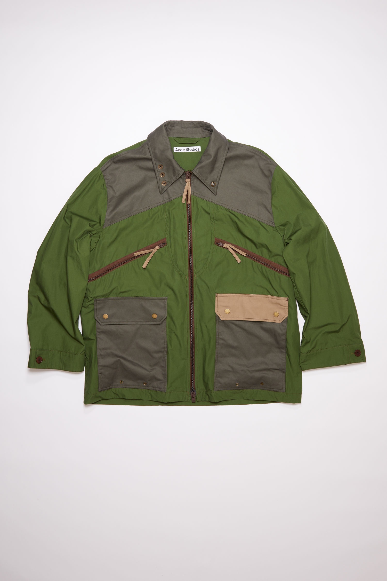 Casual cotton jacket - Hunter green/olive green - 1