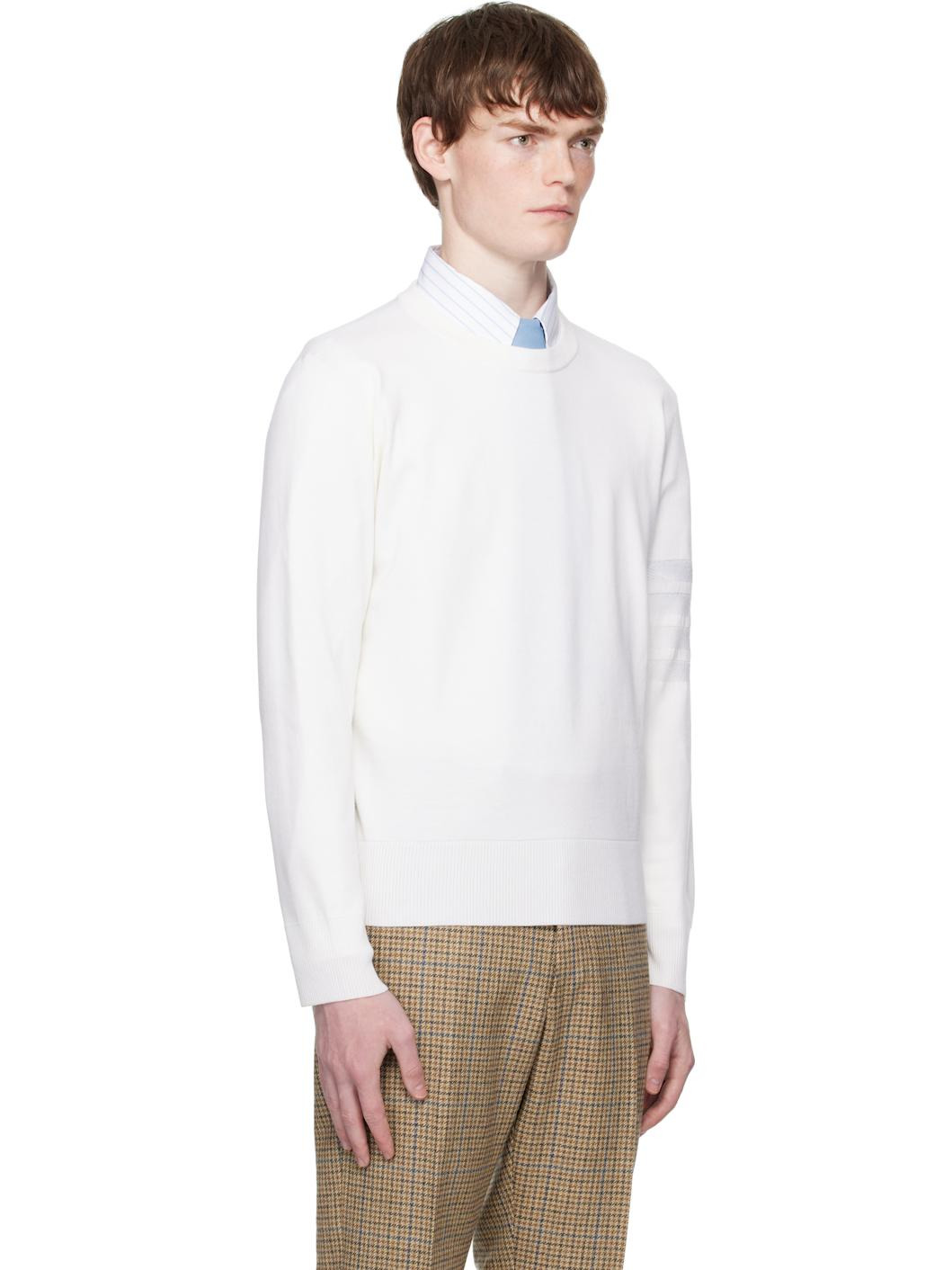 Off-White Merino Wool Double Face 4-Bar Sweater - 2