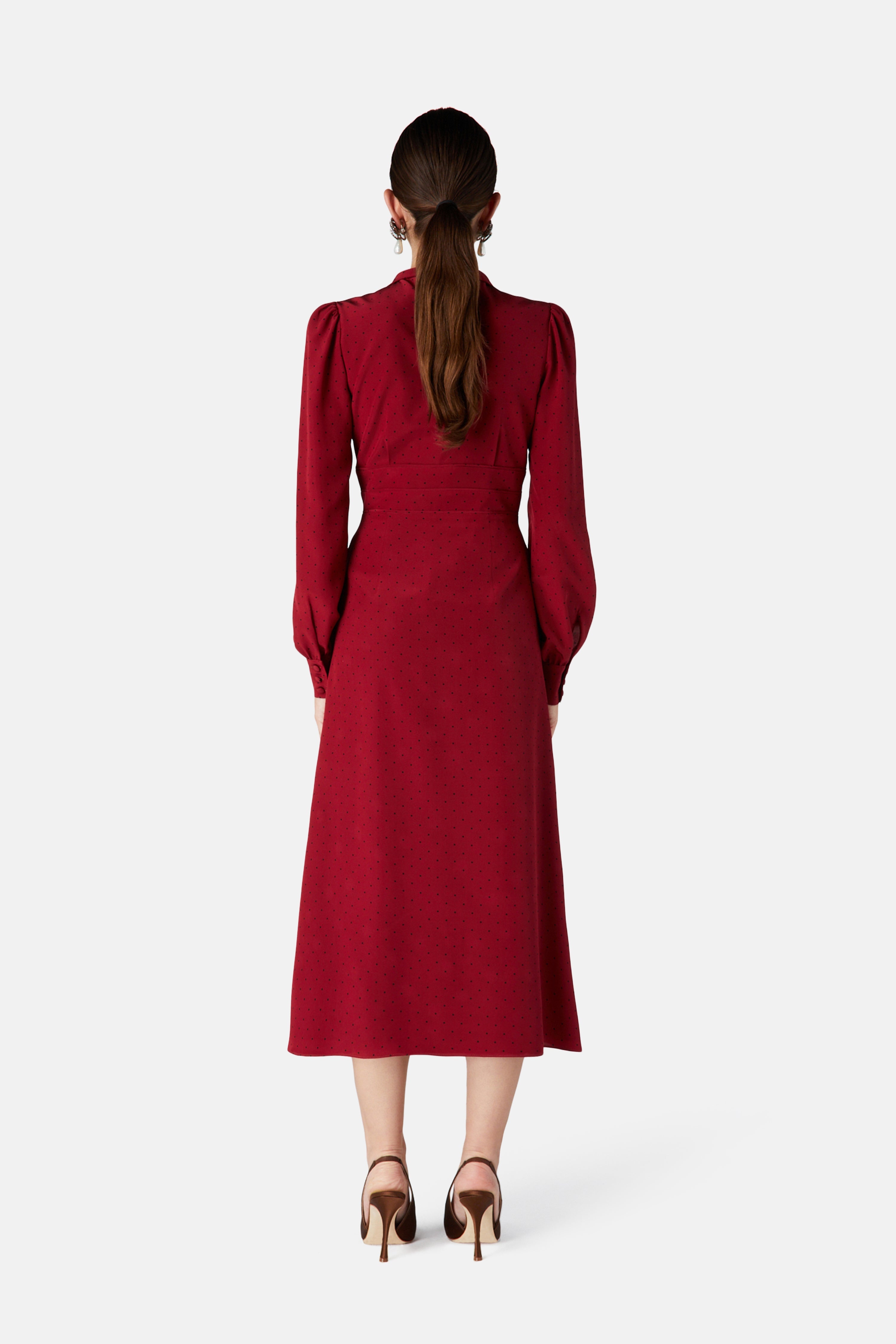 POLKA DOT DRESS WITH COLLAR - 4
