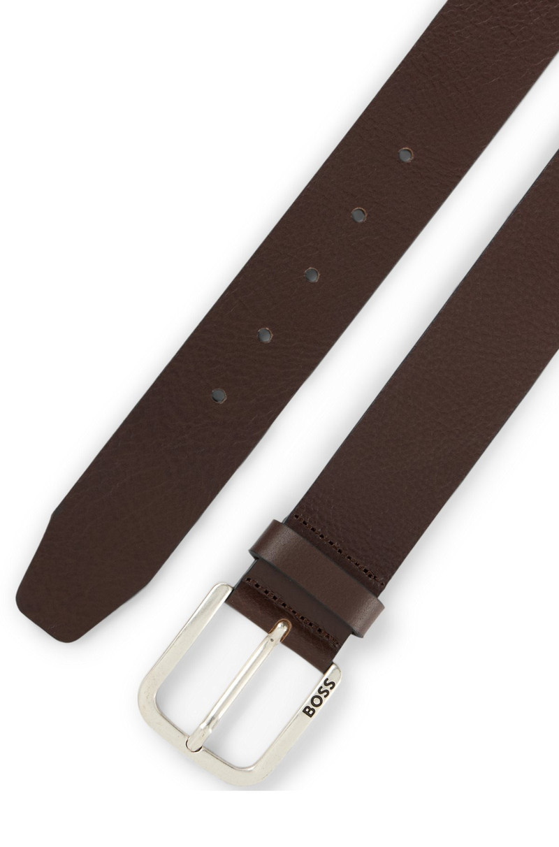 BUFFALO-LEATHER BELT WITH BRANDED PIN BUCKLE 3