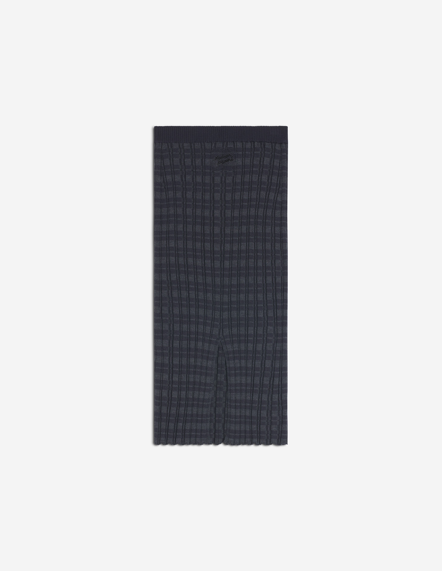 MERINO WOOL RIB CHECK LONG SKIRT - 6