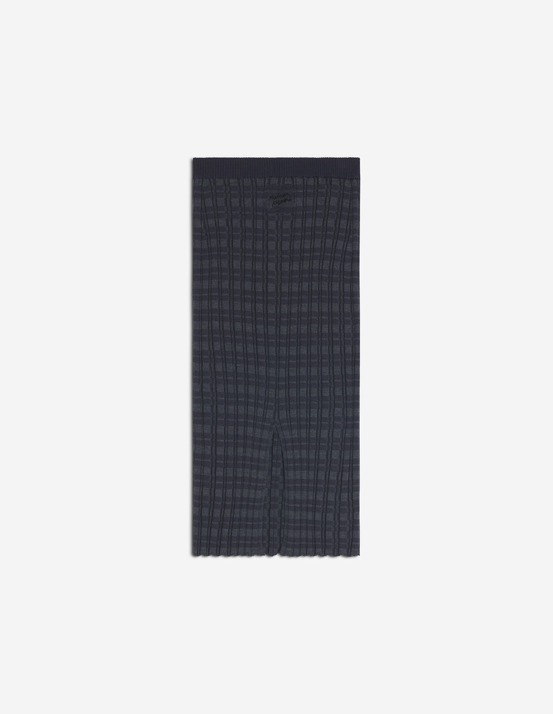 MERINO WOOL RIB CHECK LONG SKIRT 6