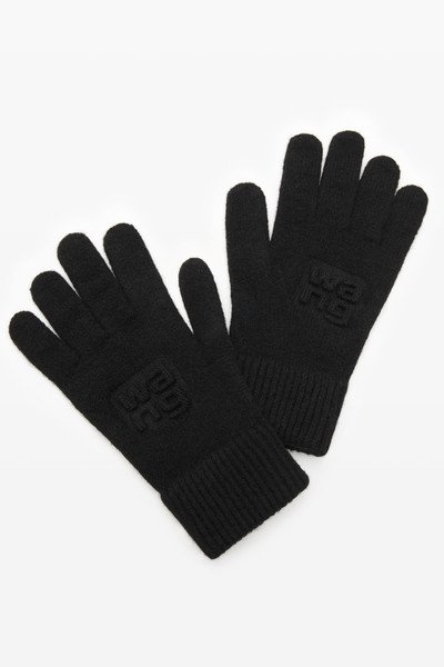 Alexander Wang embossed logo gloves in stretch wool outlook