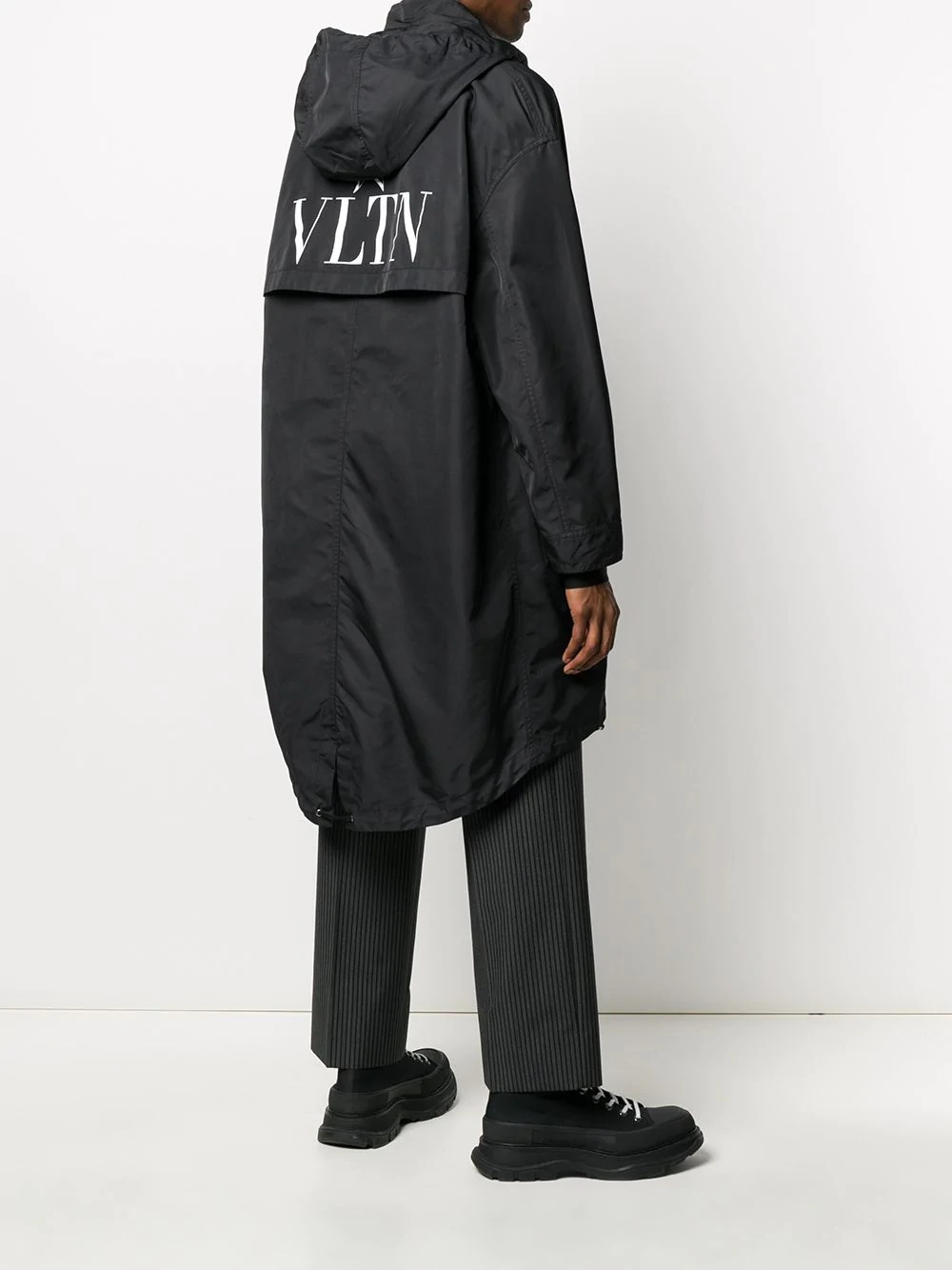 hooded logo raincoat - 2