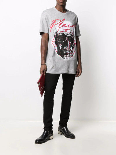 PHILIPP PLEIN skull-print logo T-shirt outlook