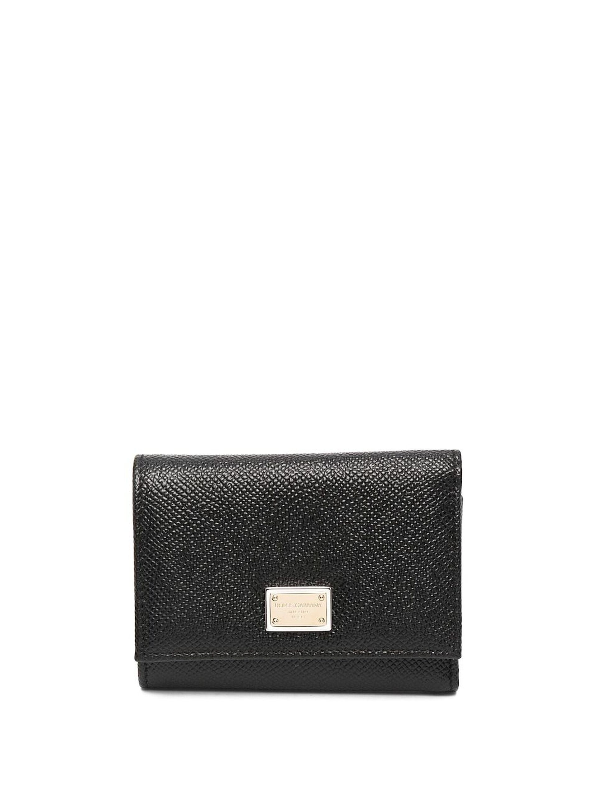 Black Dauphine Leather Wallet - 1