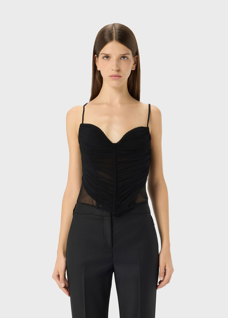 Blumarine TOP SATIN AND TULLE BUSTIER outlook