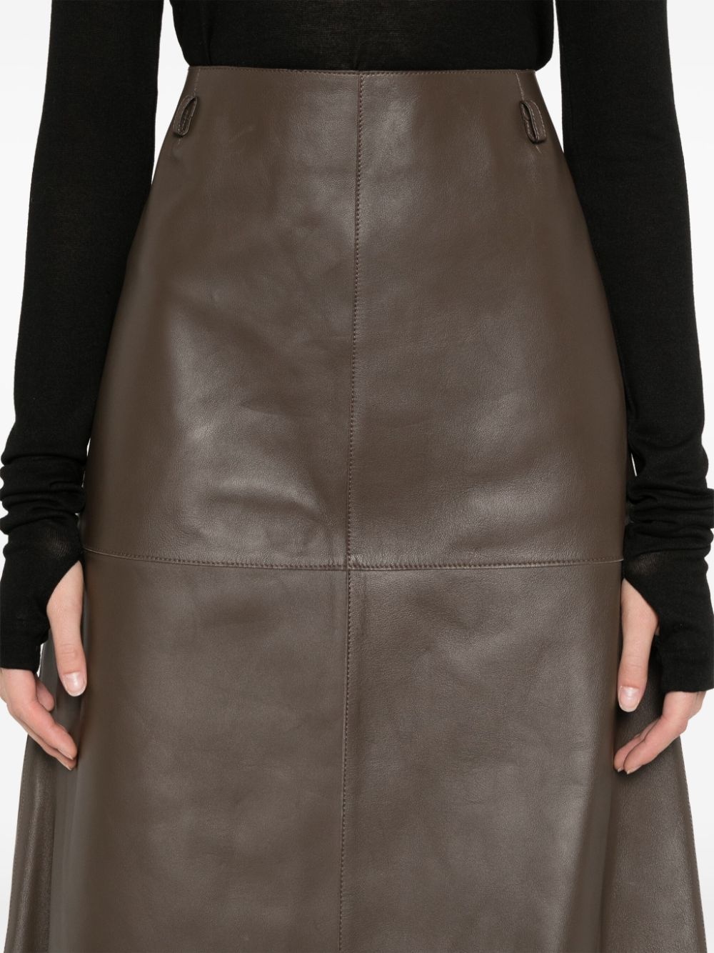 leather midi skirt - 5