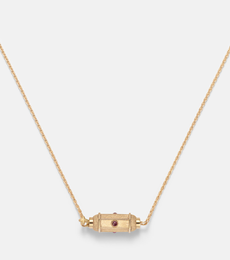 Coco Micro 18kt gold locket necklace with rubies 4