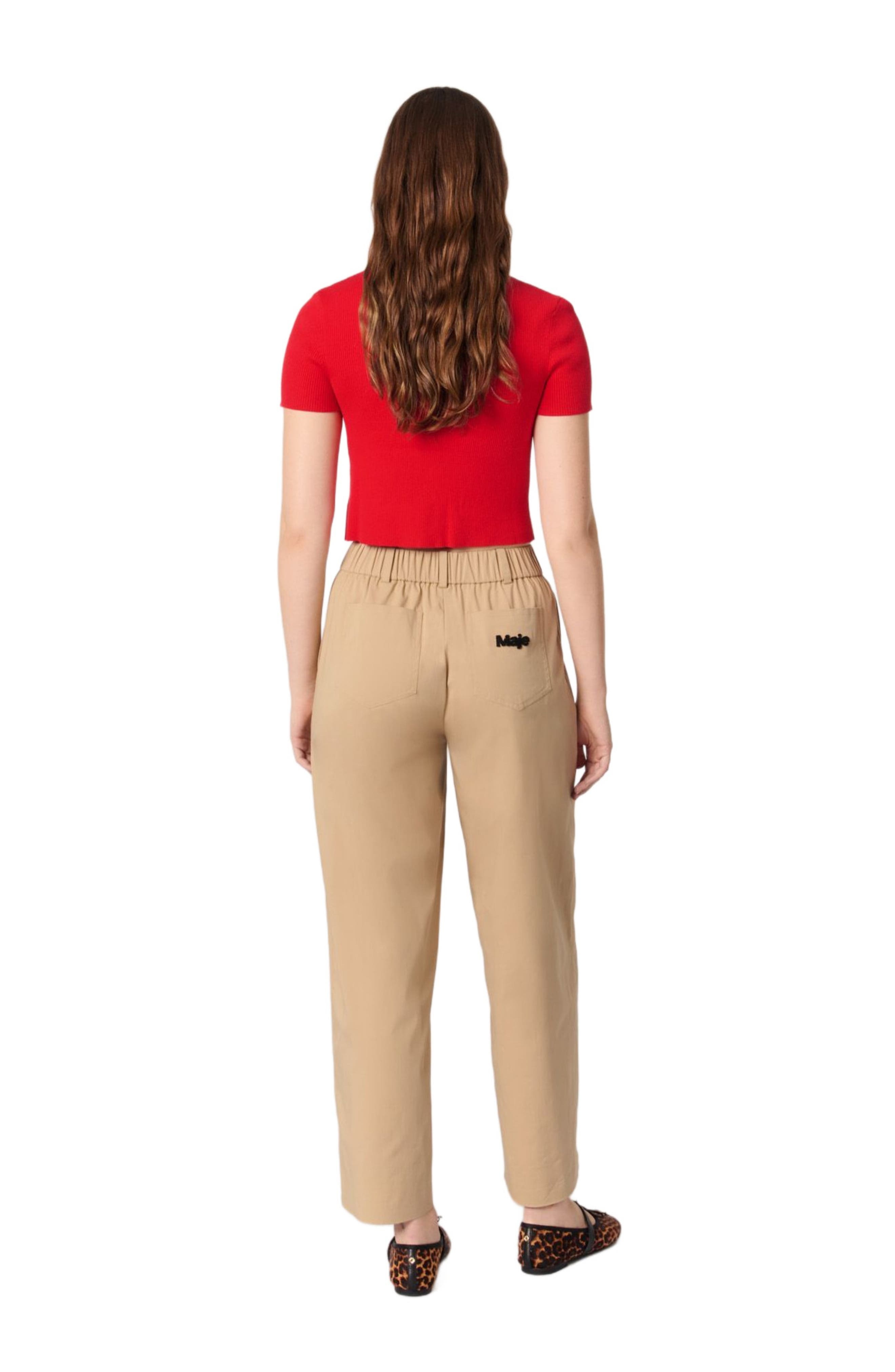 maje Cropped cardigan with gold buttons in Red at Nordstrom - 2
