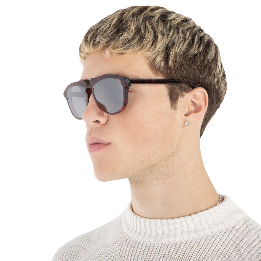 Burberry Grey Mirror Silver Pilot Men's Sunglasses BE4417U 41036G 58 - 2