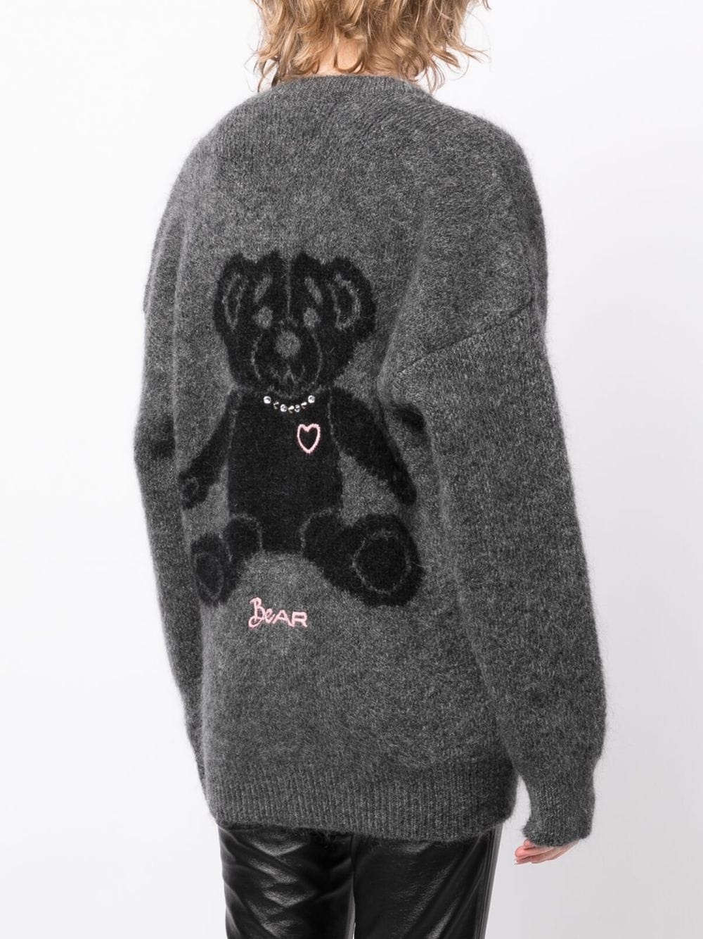 bear-intarsia knitted cardigan - 4